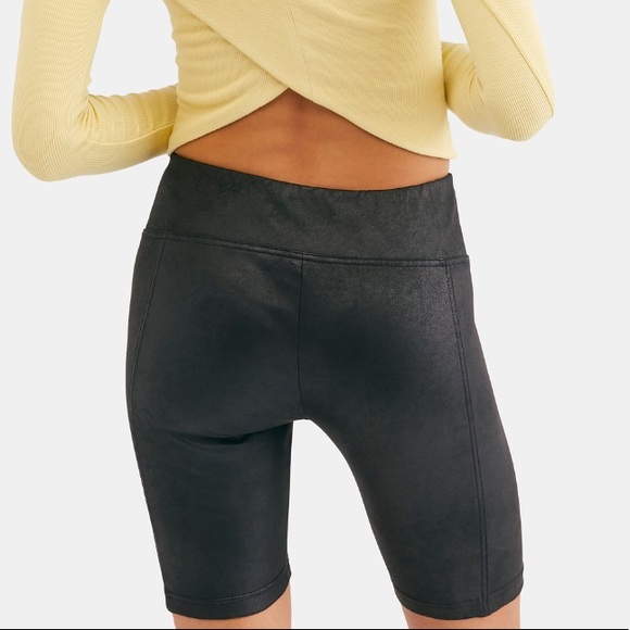 Free People Movement Heatwave Black Faux Suede Bike Shorts - Picture 8 of 11